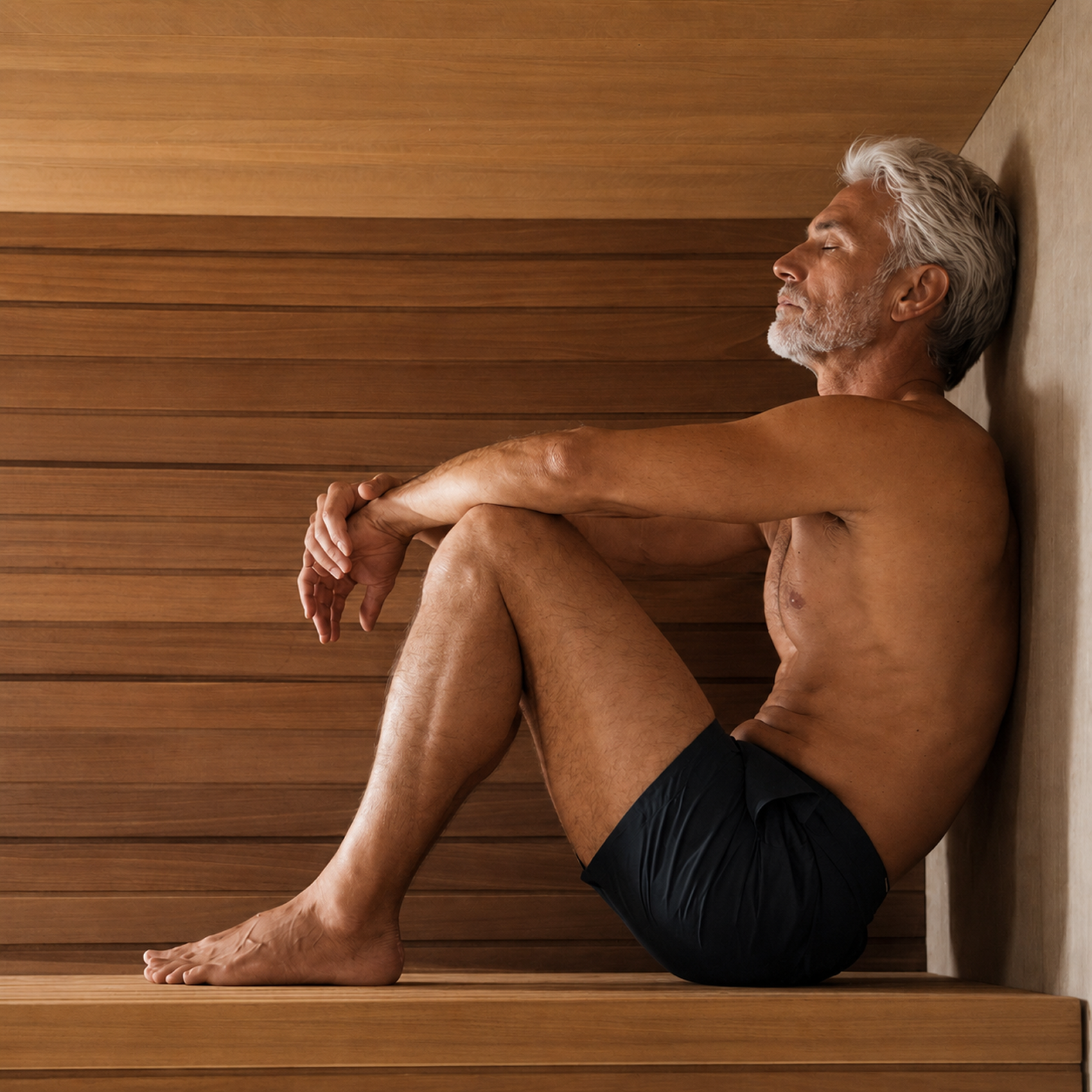 A healthy, confident man in a contemplative pose, representing the wellness and vitality of physician-guided testosterone therapy