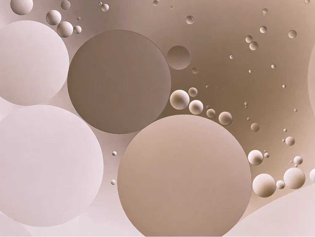 Soft abstract science forms in blue and neutral tones